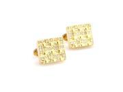 gold weave with pure crystal Cufflinks Cuff link with Gift Box