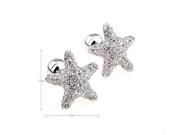 sea star with pure crystal Cufflinks Cuff link with Gift Box