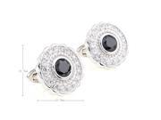 lovely flower black crystal Cufflinks Cuff link with Gift Box