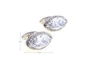 Romance Sapphire White Crystal Mosaic ellipsoid Cufflinks Cuff link with Gift Box