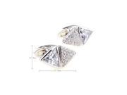 double triangle with white crystaL Cufflinks Cuff link with Gift Box
