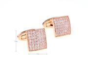 rose gold Charming elegance square white crystal Cufflinks Cuff link with Gift Box
