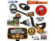 Garrett ACE 300 Metal Detector with DD Waterproof Search Coil and Pro Pointer AT