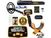 Garrett ACE 200 Metal Detector with DD Waterproof Search Coil and Pro Pointer II
