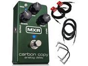Dunlop M169 MXR Carbon Copy Analog Delay Guitar Effect Pedal M169 with 2 patch cables 2 10 ft instrument cables and 2 18 ft cables