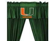 NCAA Miami Hurricanes 5pc Long Curtain Drapes Valance Set