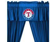 MLB Texas Rangers 5pc Long Curtain Drapes Valance Set
