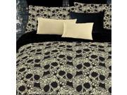 Flower Skulls Comforter Set Floral 4pc Queen Bedding