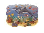 Ocean Seascape Mural Dolphins Self Stick Wall Accent Set