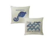 Aquarius Zodiac Pillow Covers 18x18 White Outdoor Shams