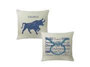 Taurus Zodiac Pillow Covers 16x16 White Outdoor Shams