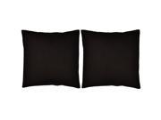 Black Throw Pillow Covers 14x14 Solid Cotton Canvas Shams
