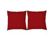 Red Throw Pillow Cover Set 20x20 Solid Color Square Shams