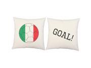Italy Flag Soccer Ball Throw Pillows 14x14 White Cushions