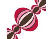 Loopy Stripe Red Pink Self Stick Wall Border