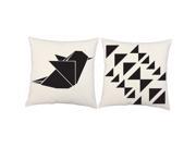 Origami Bird Throw Pillow Covers 18x18 White Outdoor Shams
