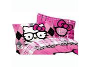 Hello Kitty Twin Sheet Set I Heart Nerds Bedding