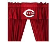 MLB Cincinnati Reds Long Drape Valance Set Baseball Window
