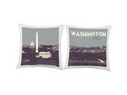 Washington D.C. Pillow Covers 14x14 White Outdoor Shams