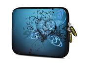 Amzer 7.5 Inch Designer Neoprene Sleeve Case Pouch for Tablet eBook Netbook Teal Heart