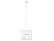 Universal ADATA Apple iOS MFi Certified Two Way Transferred Lightning Card Reader with Both SD microSD Slot White