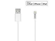 Amzer Apple MFi Certified Sync Charge Lightning to USB Cable 6 Feet 1.8 Meters White