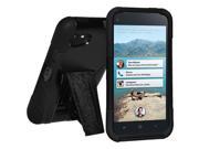 Amzer Double Layer Hybrid Case with Kickstand Black Black for HTC First