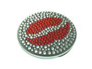 Luxury Rhinestone Travel Compact Cosmetic Bling Makeup Purse Round Mirror Red Silver