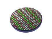 Luxury Rhinestone Travel Compact Cosmetic Bling Makeup Purse Round Mirror Green Silver