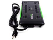Plugable 12 Outlet AC Surge Protector w 2 Port USB Charger PS12 USB2