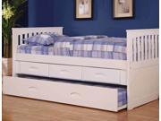 Discovery World Furniture White Twin Rake Bed With 6 Drawer Storage 6 on ONE side