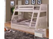 Discovery World Furniture White Mission Bunk Bed Twin Full with 3 Drawer Storage