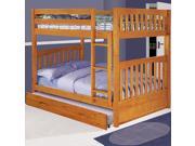 Discovery World Furniture Honey Bunk Bed Full Full Mission with Twin Trundle