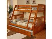 Discovery World Furniture Honey Bunk Bed Twin Full Mission with Twin Trundle