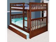 Discovery World Furniture Merlot Mission Bunk Bed Full Full with Twin Trundle