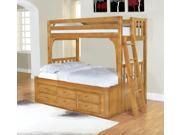 Discovery World Furniture Honey Convertible Bed Twin over Full with 6 Drawer Storage
