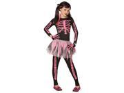 Pink Punk Rockin Skeleton Girl 4pc Girls Costume Pink Black Small 4 6