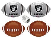 Oakland Raiders NFL Football Mylar Foil Starter 5pc Balloon Pack Grey Black