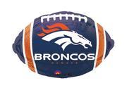 Anagram NFL Denver Broncos Football 21 Foil Balloon Blue Orange White