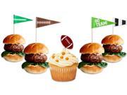 Super Bowl Party Football Decoration Cupcake Snack Food 72pc 3 Appetizer Picks