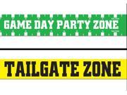 Gameday Tailgate Zone Football Decoration 2pc 20 Party Tape Green Yellow White