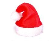 Plush Red Santa Claus Hat w White Faux Fur Trim Adult 23 Cir 12 Pack