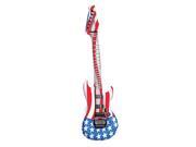 Patriotic Stars Stripes Flag Guitar 12 Pack 42 Inflatable Toy Red White Blue