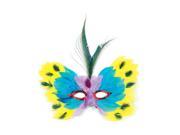 Loftus Adult Butterfly Long Rainbow Feather Mask One Size