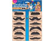 Star Power Moustaches 12pc Costume Accessory Set Black One Size