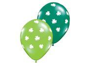 St Patrick s Big Shamrock Around 50 Pack 11 Latex Balloons Green Lime White