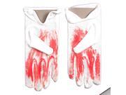 Loftus Adult Blood Splattered Halloween 2pc Gloves White Red One Size