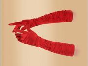 Star Power Women Sexy Satin Long Gather Elbow Gloves Red One Size 18
