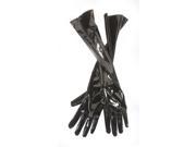 Star Power Adult Shiny 20 Leatherette 2pc Gloves Black One Size 20