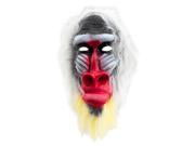 Adult Halloween Baboon Animal Costume Full Head Mask White Red Black One Size